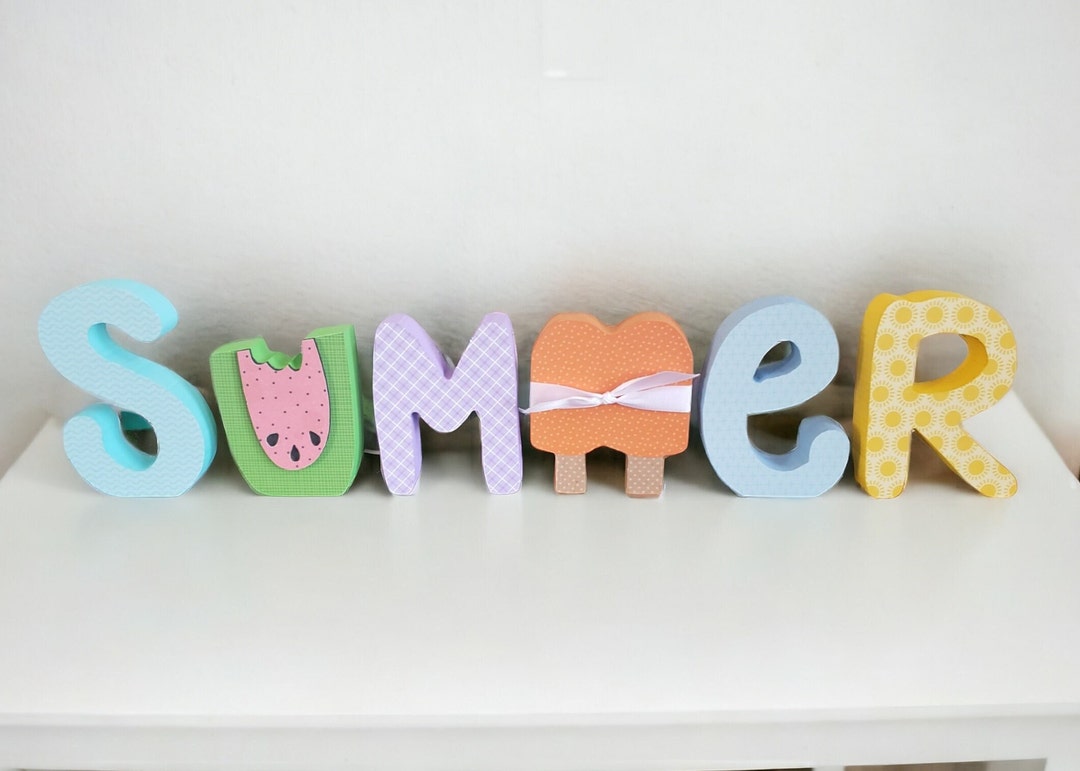 Wooden Summer Letters, SUMMER Decor, SUMMER Letter Set, SUMMER ...