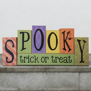 Spooky trick or trerat Block Letters, Halloween Decoration, Halloween Decor, Halloween, Spooky, trick or treat