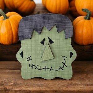 Wooden Frankenstein - Halloween Decor - Tier Tray - Halloween Tier Tray - Halloween Decoration - Frankenstein