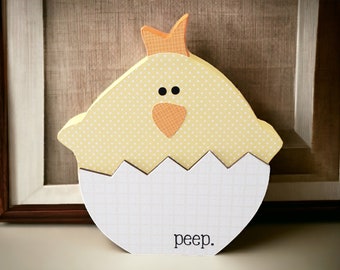 Wooden Easter Chick In Egg - Easter Decoration - Easter Chick - Easter Decor - Easter Tier Tray - Easter Accents - Chick - Egg - Easter Egg