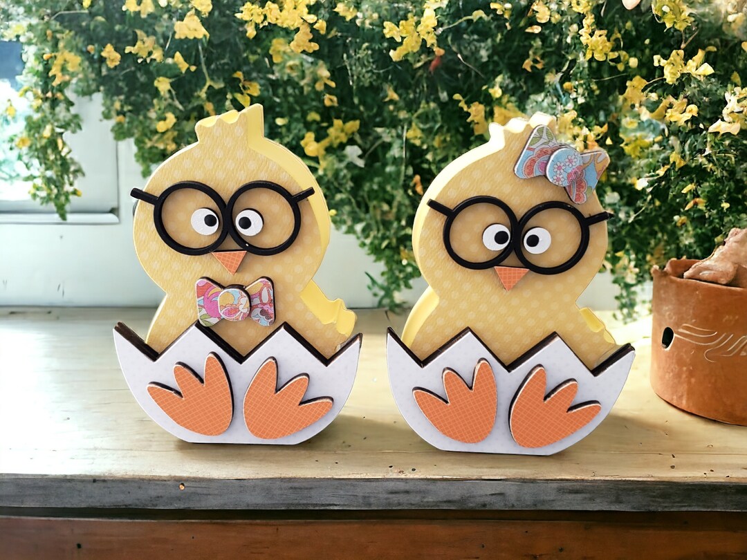 Wooden Easter Chicks Easter Decoration Easter Chicks Easter Decor