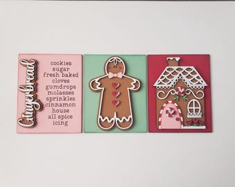 Sweet Gingerbread Signs / 5X6.25" Sign / Farmhouse Sign / Christmas/ Mantle Decor / Gingerbread / Peppermint / Gingerbread House / Christmas