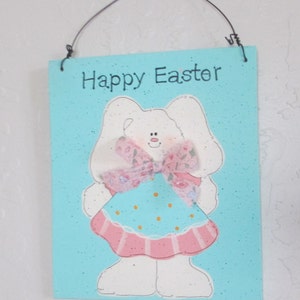 Sweet Little Happy Easter Bunny Sign Easter Sign Easter Decoration Easter Bunny zdjęcie 2