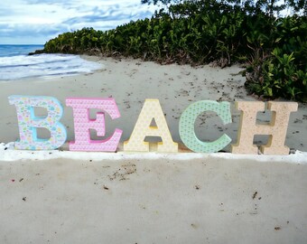 Wooden Beach Letters - Beach Decoration - Beach Decor - Beach Ball - Summer - Summertime - Beach