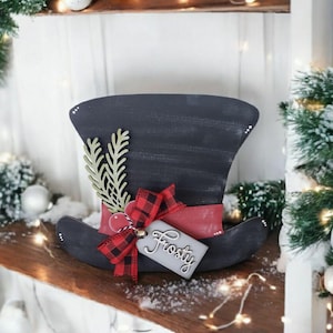 Chunky Snowman Frosty Hat Shelf Sitter  | Winter | Winter Decor | Christmas | Snowman Hat | Frosty | Christmas Accent | Christmas Decoration