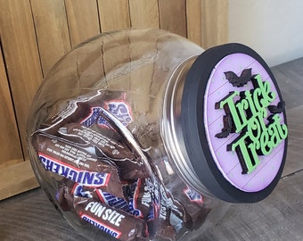 72oz. Candy Jar Wooden Lid Frame, Jar Lid, Halloween Decor, Halloween Decoration, Halloween Candy Jar, Candy Jar, Trick or Treat, Magnetic