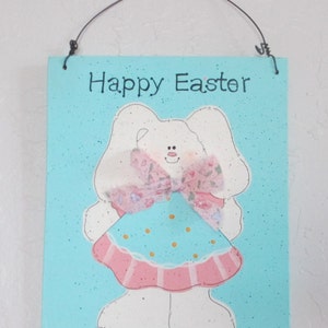 Sweet Little Happy Easter Bunny Sign Easter Sign Easter Decoration Easter Bunny zdjęcie 4