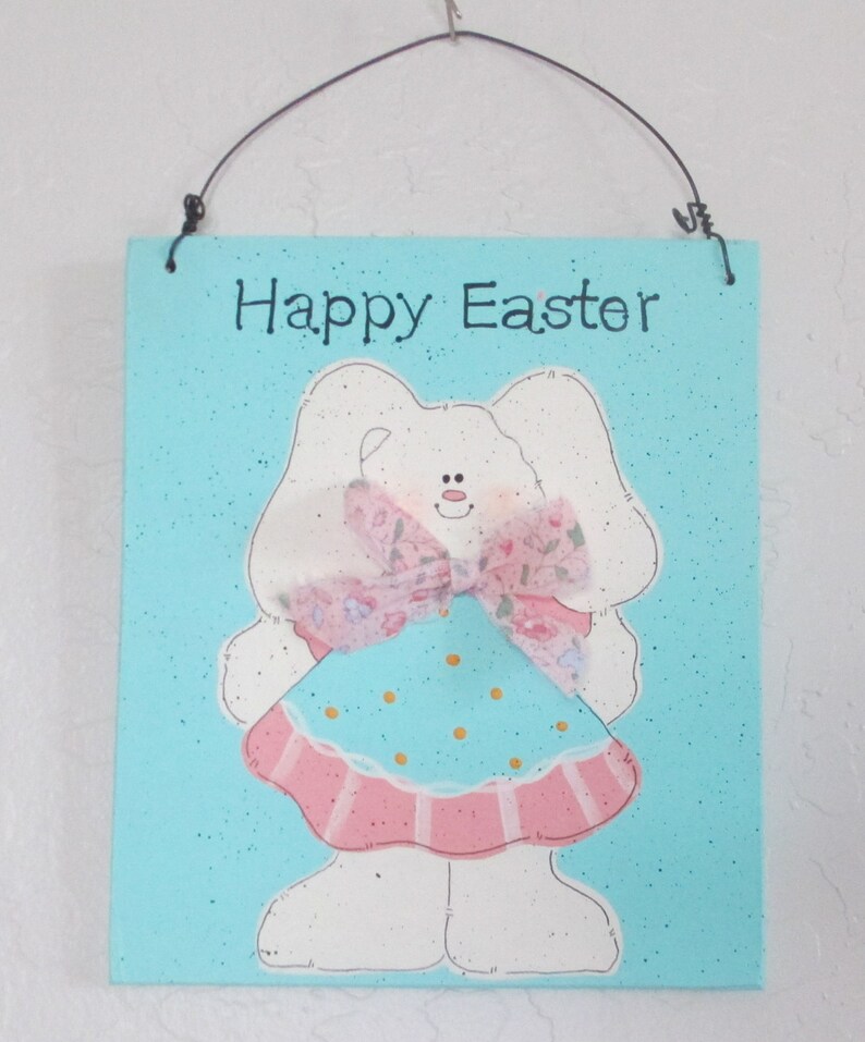 Sweet Little Happy Easter Bunny Sign Easter Sign Easter Decoration Easter Bunny zdjęcie 4