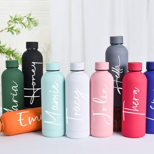 Custom Stainless Steel Water Bottle, Personalized Insulated Tumbler, Bridesmaid Groomsman Gifts, Gym Drink Bottle with Lid,Insulated Bottle