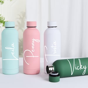 Stainless Steel Personalized Water Bottle, Custom Engraved Water Bottle, Insulated Gym Drink Bottle with Lid,Stainless Steel Tumbler