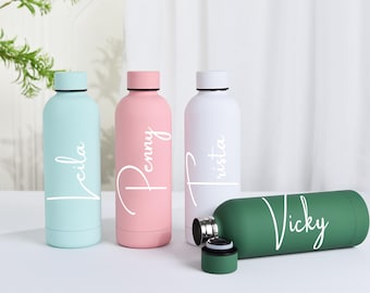 Stainless Steel Personalized Water Bottle, Custom Engraved Water Bottle, Insulated Gym Drink Bottle with Lid,Stainless Steel Tumbler