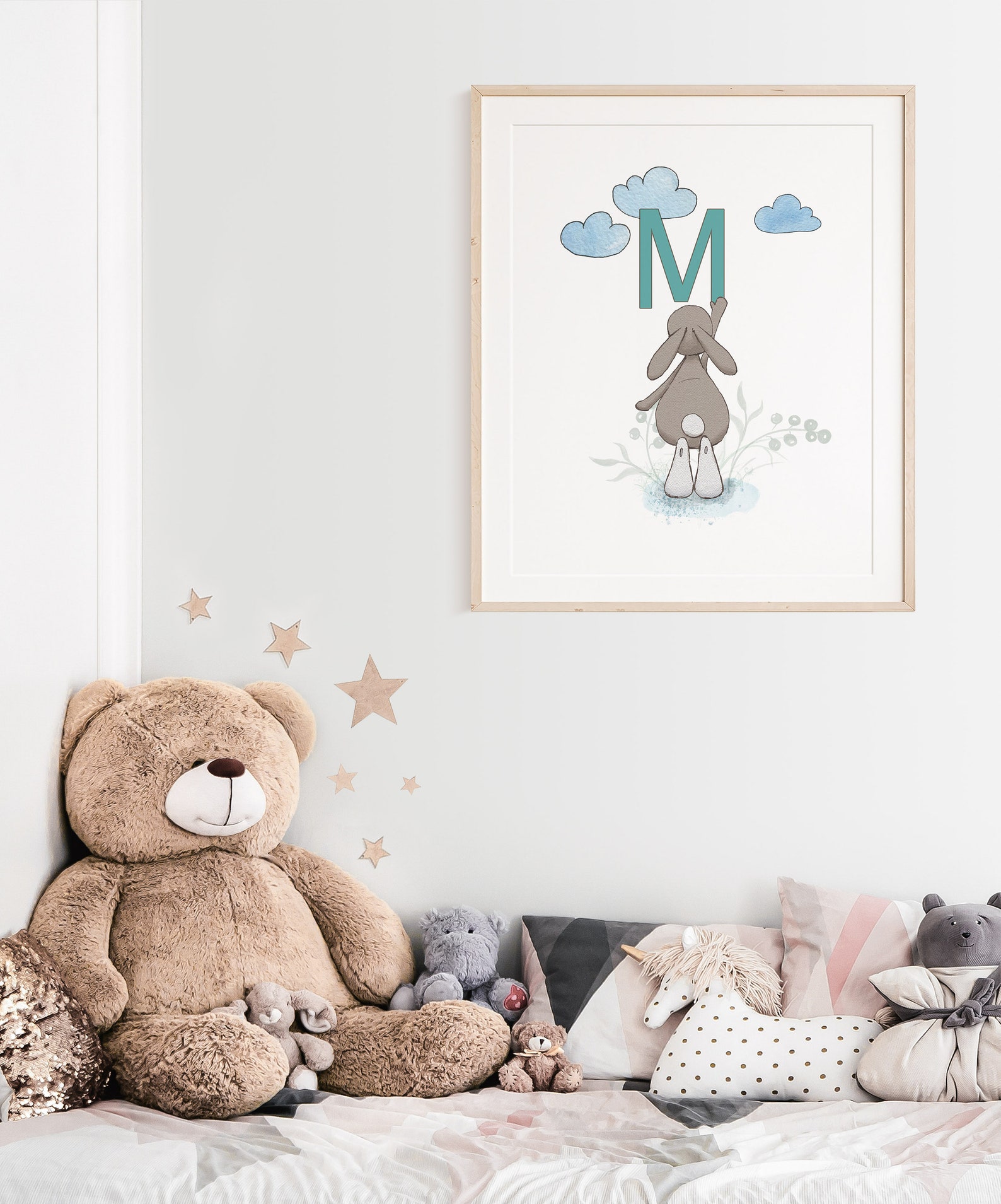 Initial Baby Wall art Personalized Letter Baby Boy Nursery Etsy