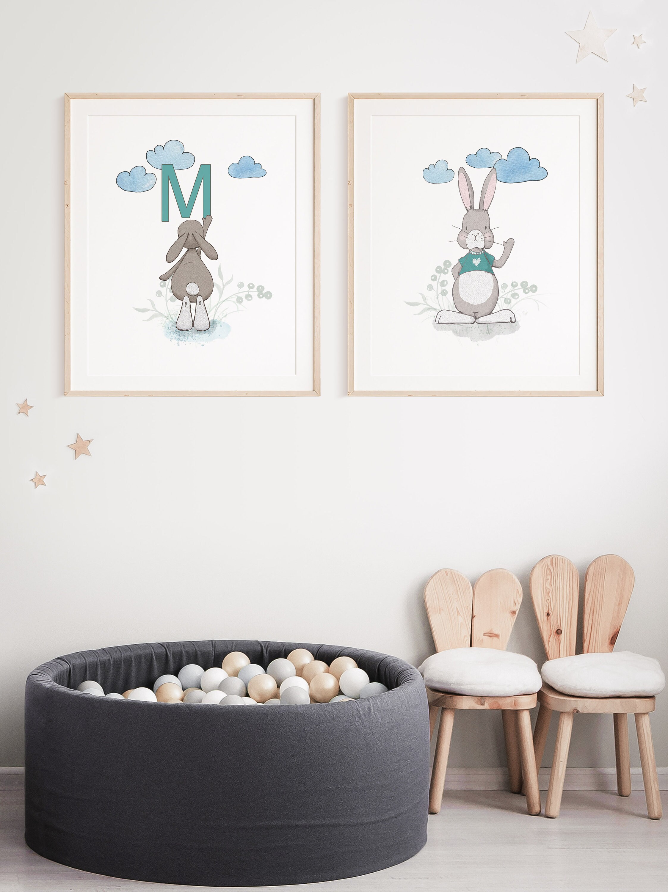 Initial Baby Wall art Personalized Letter Baby Boy Nursery Etsy