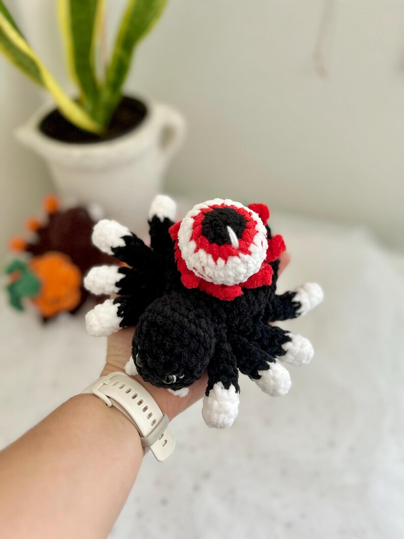 Crochet Insect Pattern Halloween Eyeball Spider Crochet Pattern - Amigurumi Tarantula Eye ...