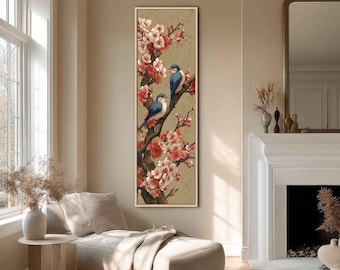 アジアの桜のキャンバス絵画、日本のウォールアート、ミニマリストの