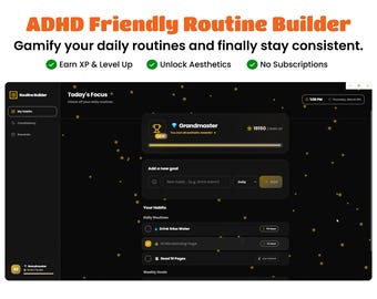 App gamificata per il monitoraggio delle abitudini legate all'ADHD / Applicazione desktop per l'organizzazione della routine (Download per Windows)