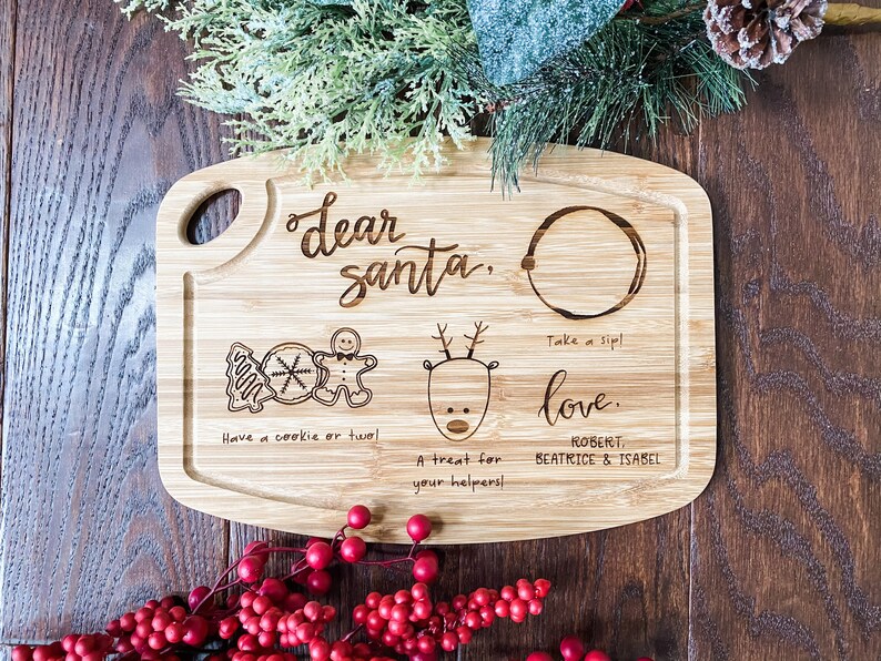 Santa Snack Tray / Santa Board / Dear Santa Tray / Santa Etsy