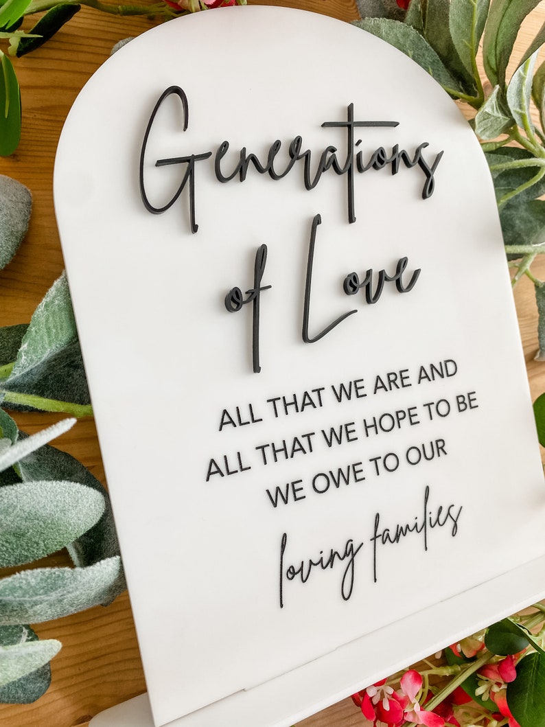 Generations of Love Acrylic 3D Sign / Generations of Love - Etsy
