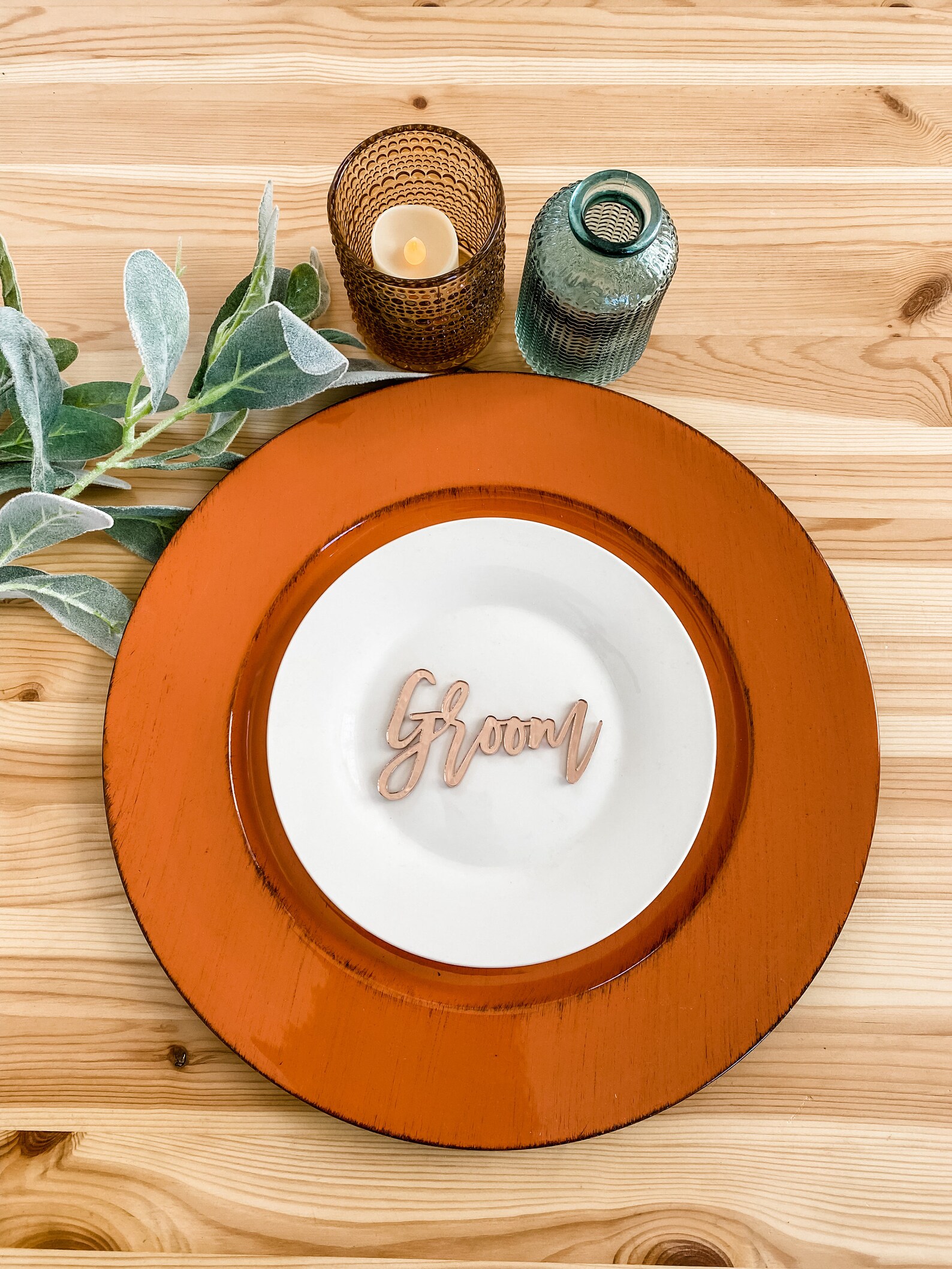 Acrylic Name Place Setting / Acrylic Name / Bride and Groom Place