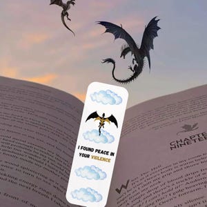Zakładka Czwarte Skrzydło | Tairn & Andarna | „Znalazłem spokój w Twojej przemocy” | Zakładka Fantasy | Prezent książkowy | Jeźdźcy smoków