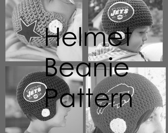 Football Helmet Beanie PATTERN - Baby, Toddler, Child and Adult