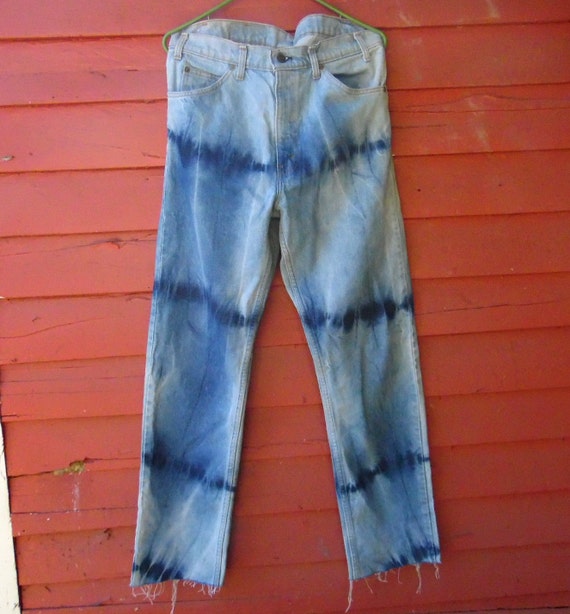 70s Acid Wash Orange Label Levis Tie Dye Hippie B… - image 2