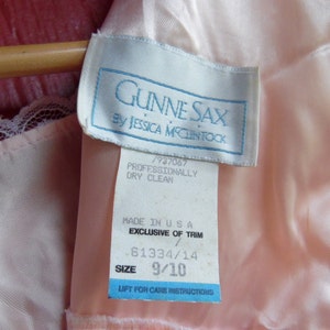 80s Peachy Pink Lace Gunne Sax Cape Sleeve Boho Spring Summer Bride Drop Waist Maxi S 9 10 image 4