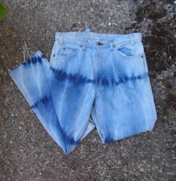 70s Acid Wash Orange Label Levis Tie Dye Hippie B… - image 4