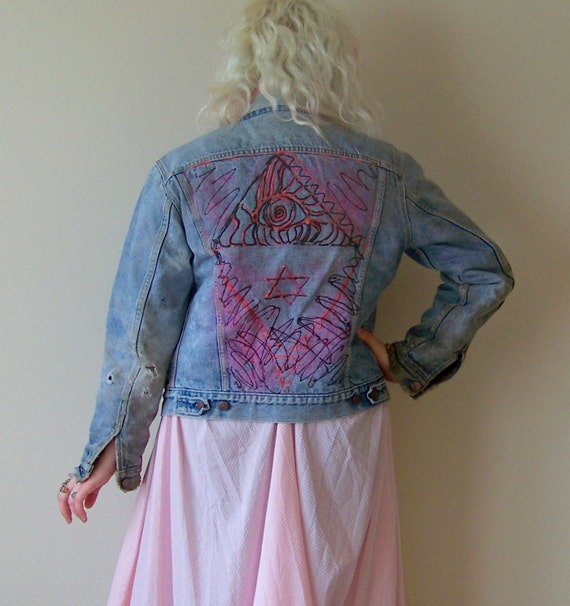 70s/80s Upcycled Distressed Levis Denim Jacket Al… - image 1