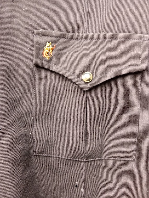 Vintage Solid Black Pendleton Wool Western Round … - image 4