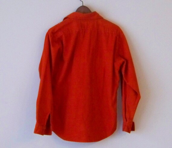 70s/80s Toasty Orange Cotton Button Up Work Shirt… - image 3