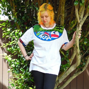 90er Maritim Marlin Applikation Tshirt Sommer Bold Ethno Hipster Shirt XL