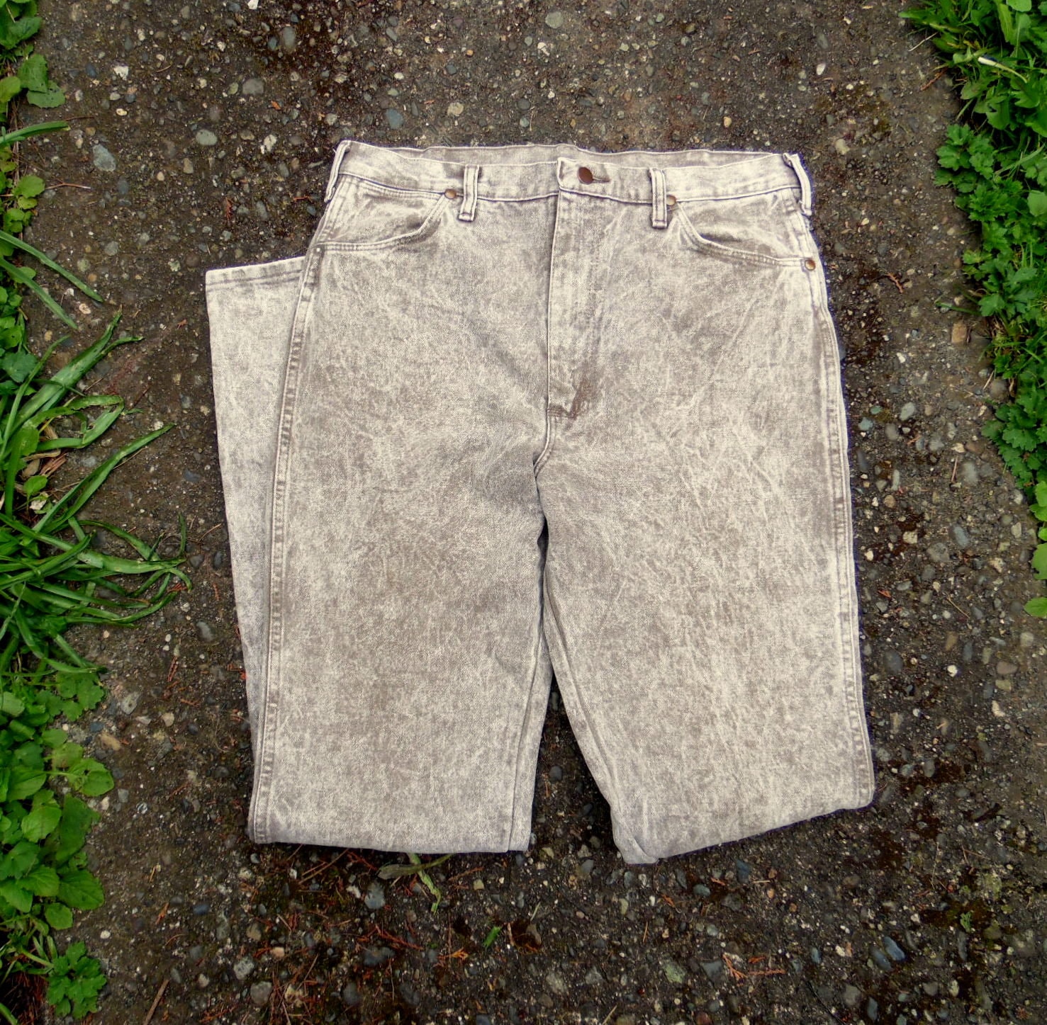 Vintage Grey Wash Wrangler Denim Jeans 