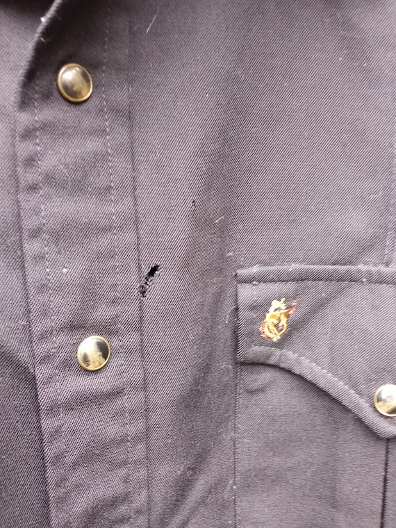 Vintage Solid Black Pendleton Wool Western Round … - image 9