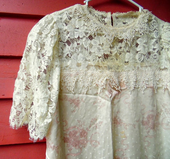 70s/80s Jessica McClintock Lace and Floral Boho P… - image 3