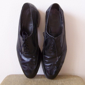 Vintage Obsidian Wingtip Florsheim Oxford Dress Shoes Mens size 10