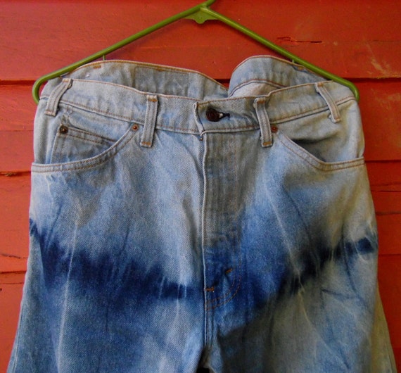 70s Acid Wash Orange Label Levis Tie Dye Hippie B… - image 3