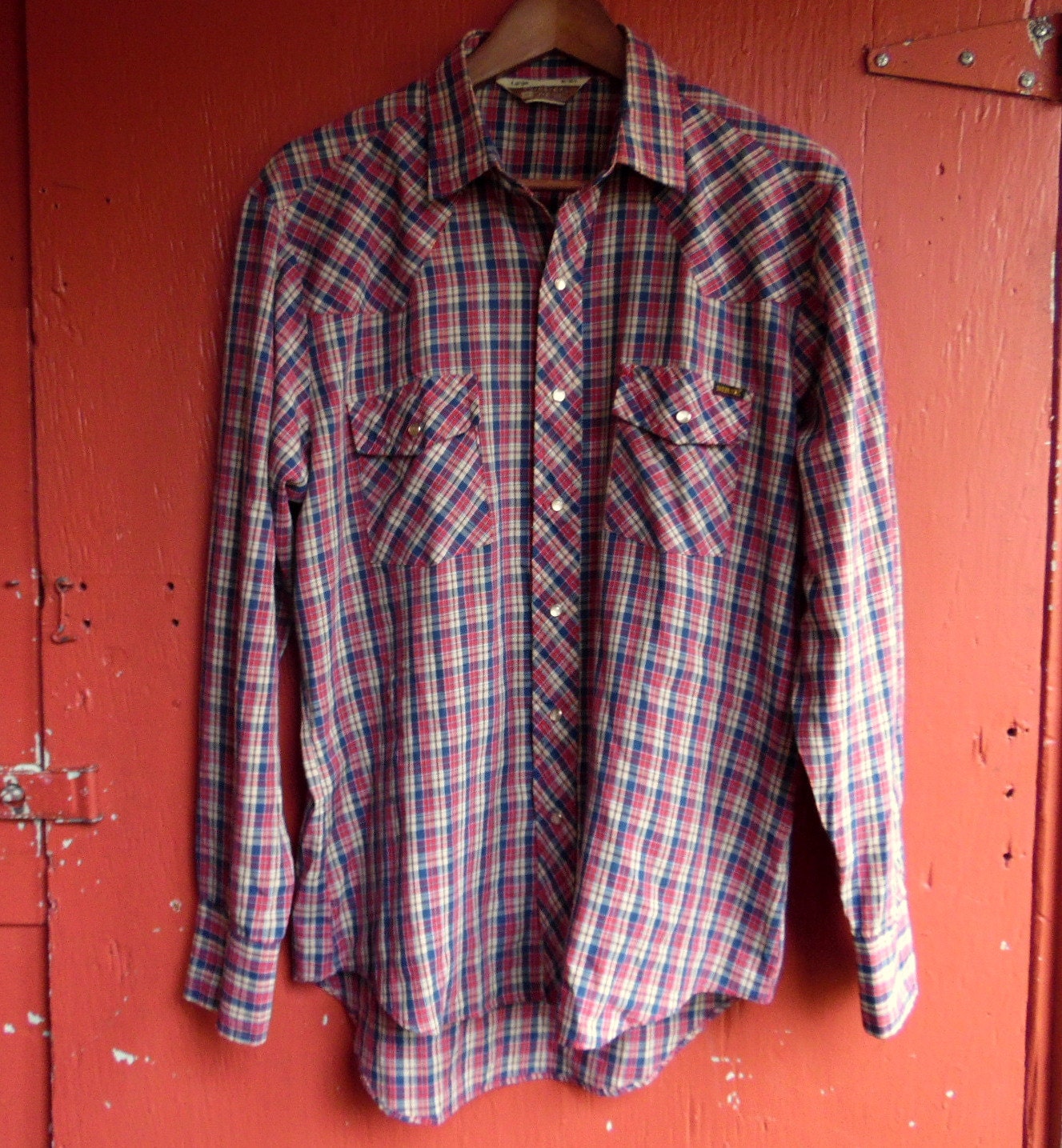 70s/80s Sears Robucks Western Plaid Red White and Blue Cowboy - Etsy