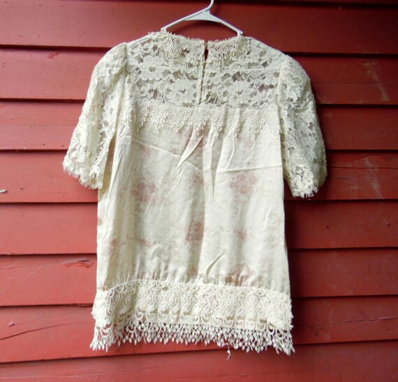 70s/80s Jessica McClintock Lace and Floral Boho P… - image 4