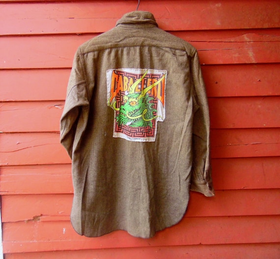 1900s Upcycled Mens Army Green Wool Powell Peralta