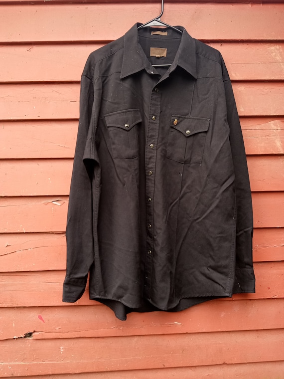 Vintage Solid Black Pendleton Wool Western Round … - image 2