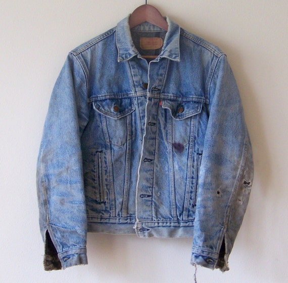 70s/80s Upcycled Distressed Levis Denim Jacket Al… - image 4