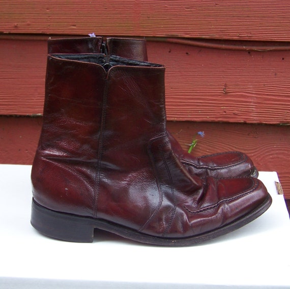 70s Auburn Florsheim Zip Up Beatle Chelsea Boots … - image 1