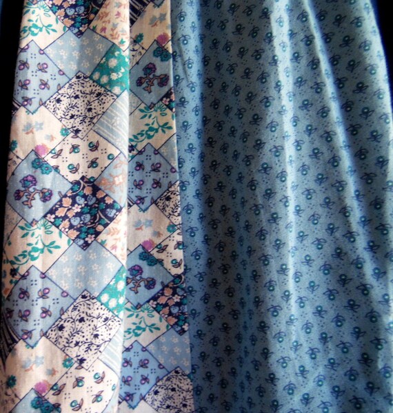 70s/80s Blue Skies Patchwork Prairie Skirt Hippie… - image 4