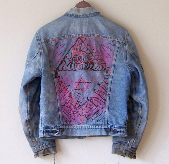 70s/80s Upcycled Distressed Levis Denim Jacket Al… - image 3