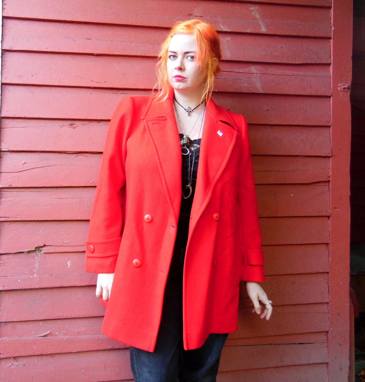 red pendleton coat