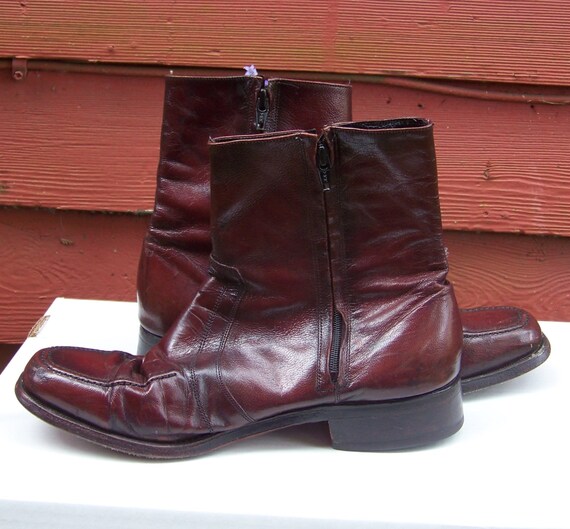 70s Auburn Florsheim Zip Up Beatle Chelsea Boots … - image 4