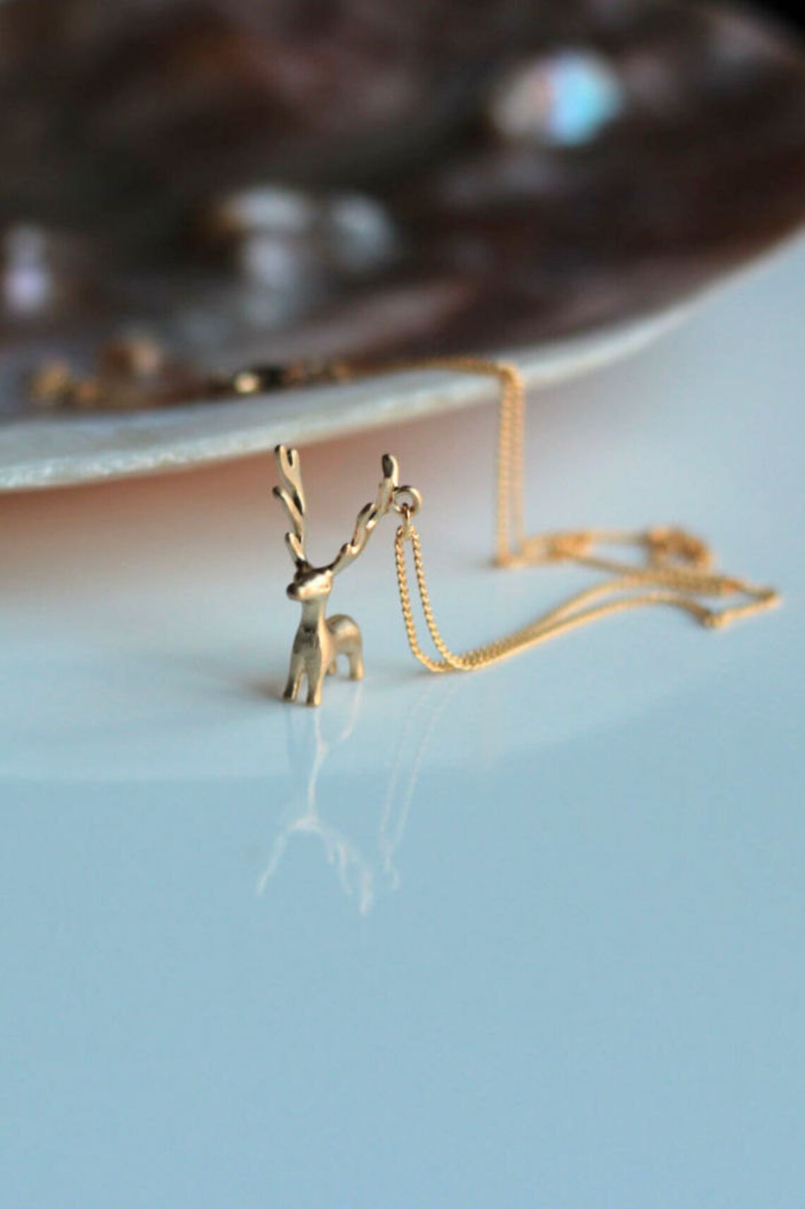 Reindeer Sparkle Necklace Set Gold main image 0