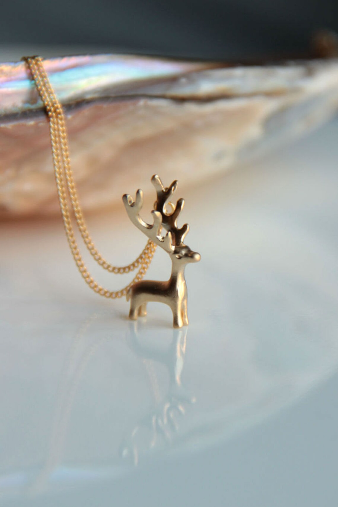 Reindeer Sparkle Necklace Set Gold main image 1