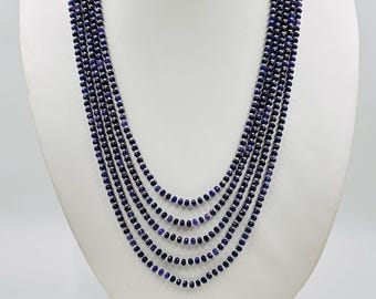 Handgemaakte 5-strengs kralenkwarts edelsteenketting, traditionele gelaagde kralensieraden